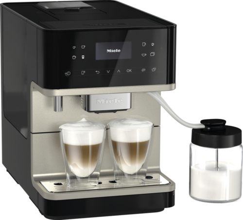 Miele Stand-Kaffeevollautomat CM 6360 MilkPerfection - A / Freistehend / Obsidianschwarz CleanSteelMetallic (11636360)